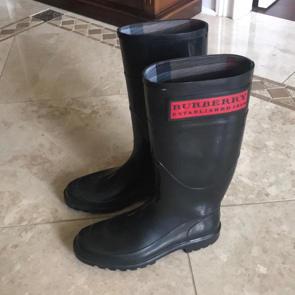 Burberry rain boots